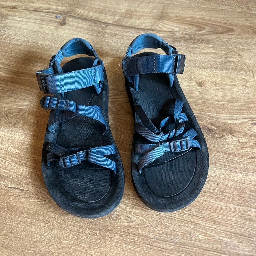 Teva Black and Blue Adjustable Strap Sandals